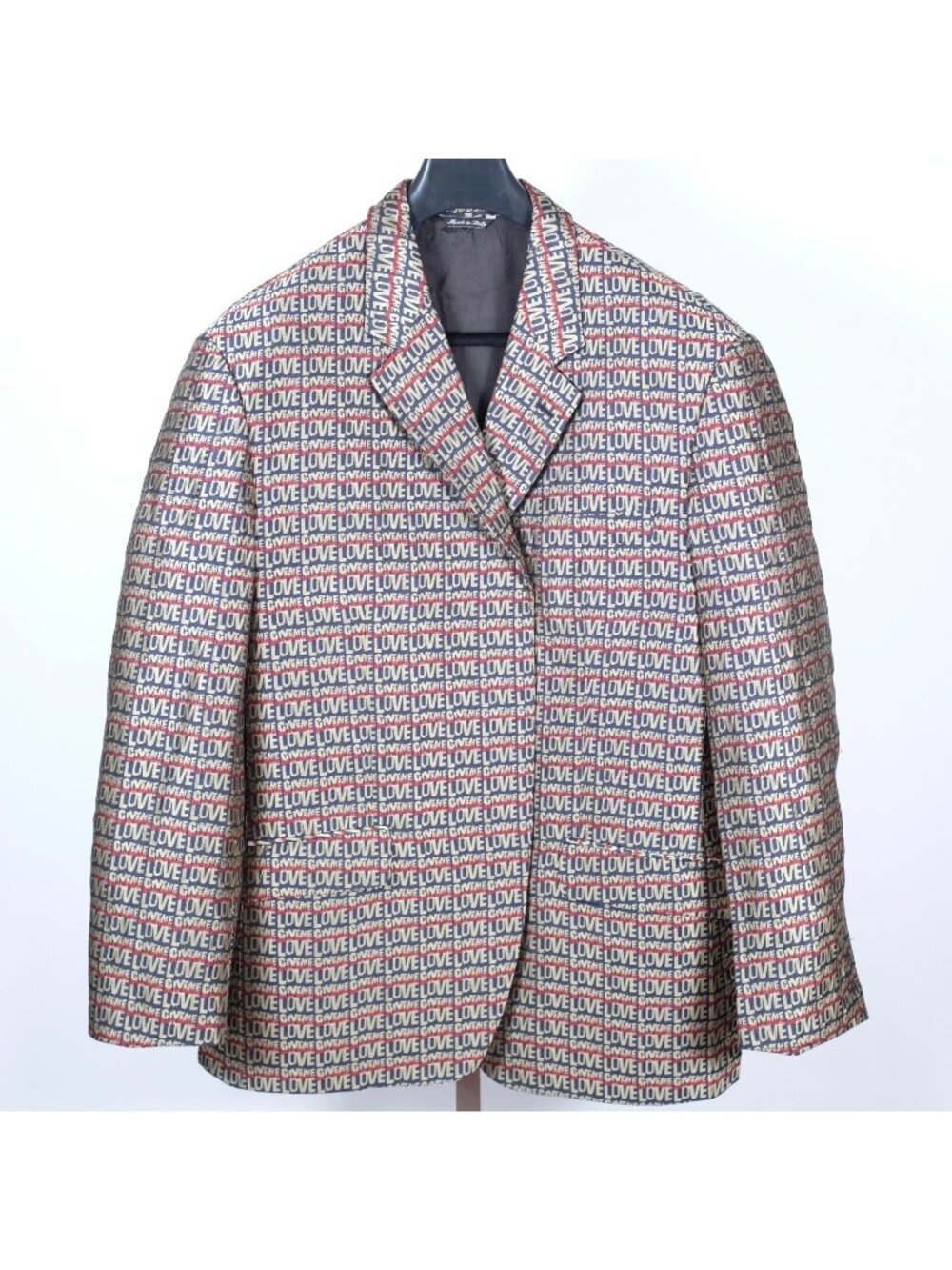 MOSCHINO Cheap and Chic blazer jacket All We Need Is Love Print Silk